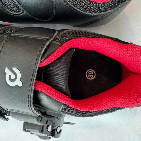 Peloton Black & Red Cycling Shoes with Cleats - Size 39 - Picture 9 of 12